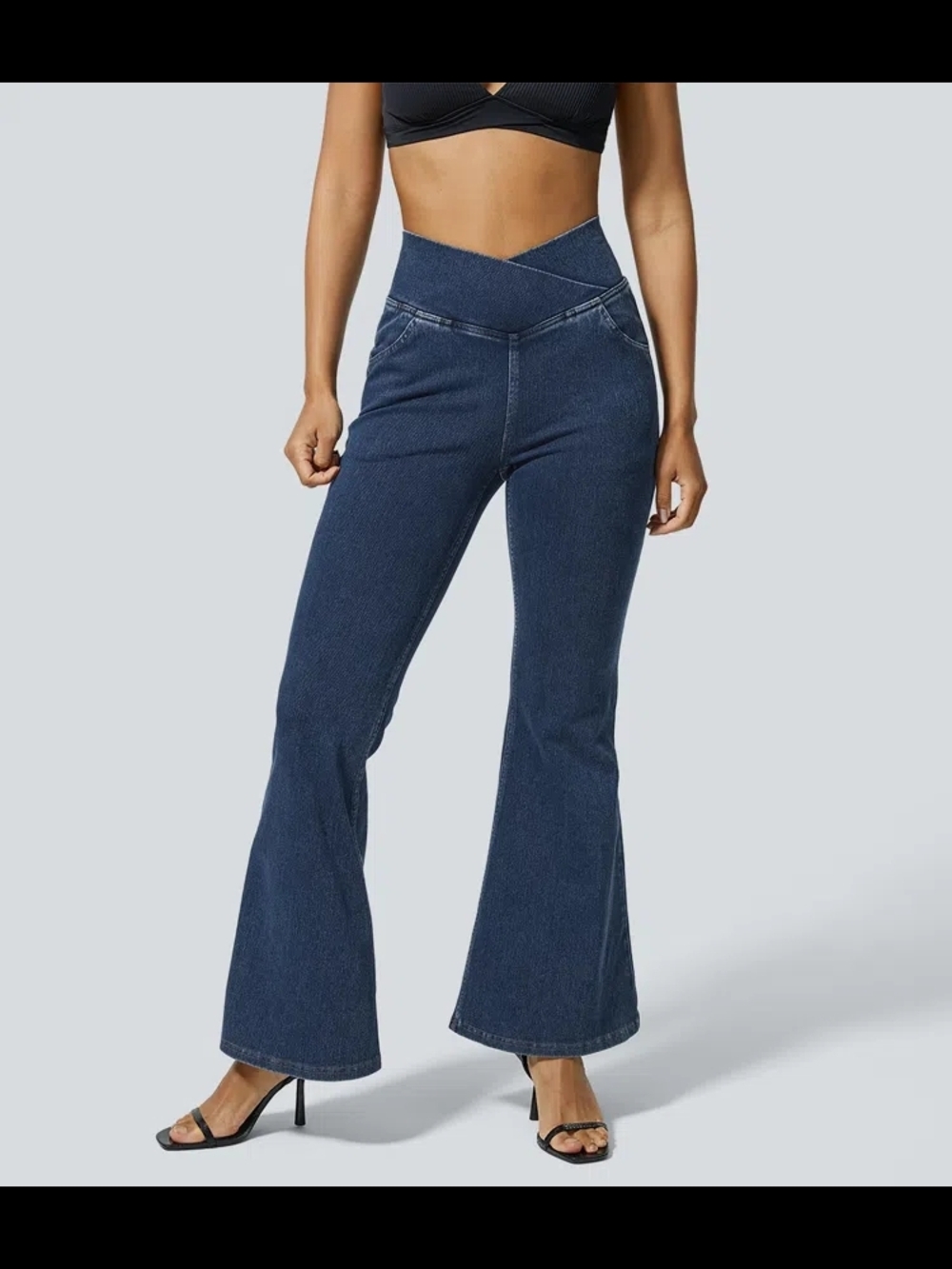 Halara Flex™ High Waisted Crossover Pocket Washed Casual Jeans